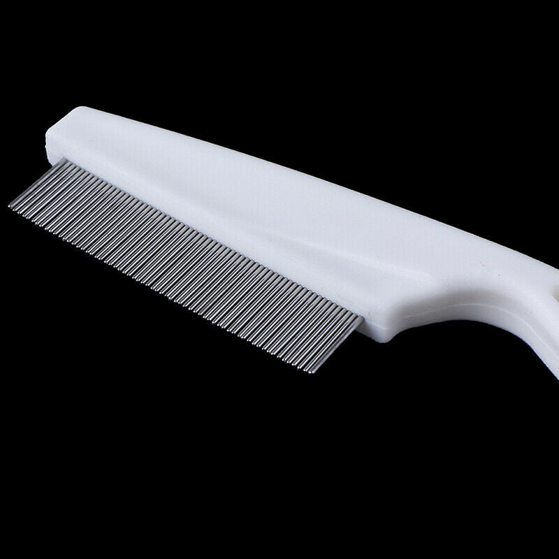1Pc White Rake Comb Stainless Steel for Dog straight Brush Grooming Pet S.l8