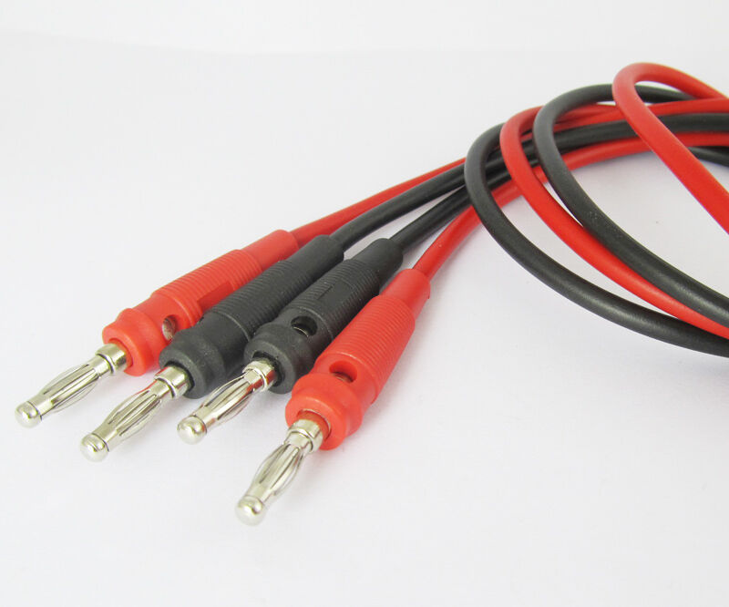 10sets 2 Color Silicone Test Cable 4mm Banana Plug to Banana Male Female 0.5M