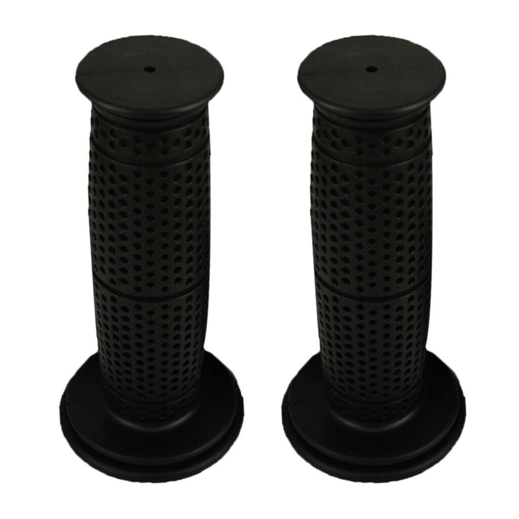 1 Pair 22/24mm Universal Motorcycle Retro Handlebar Grips Black