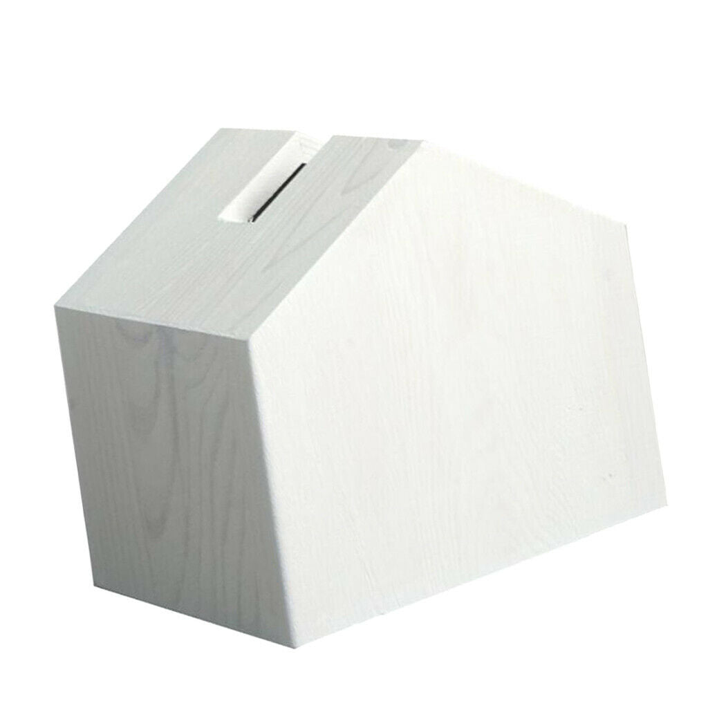 Tissue Box Cover House Shaped Square Tissue Box Holder for Room Office White
