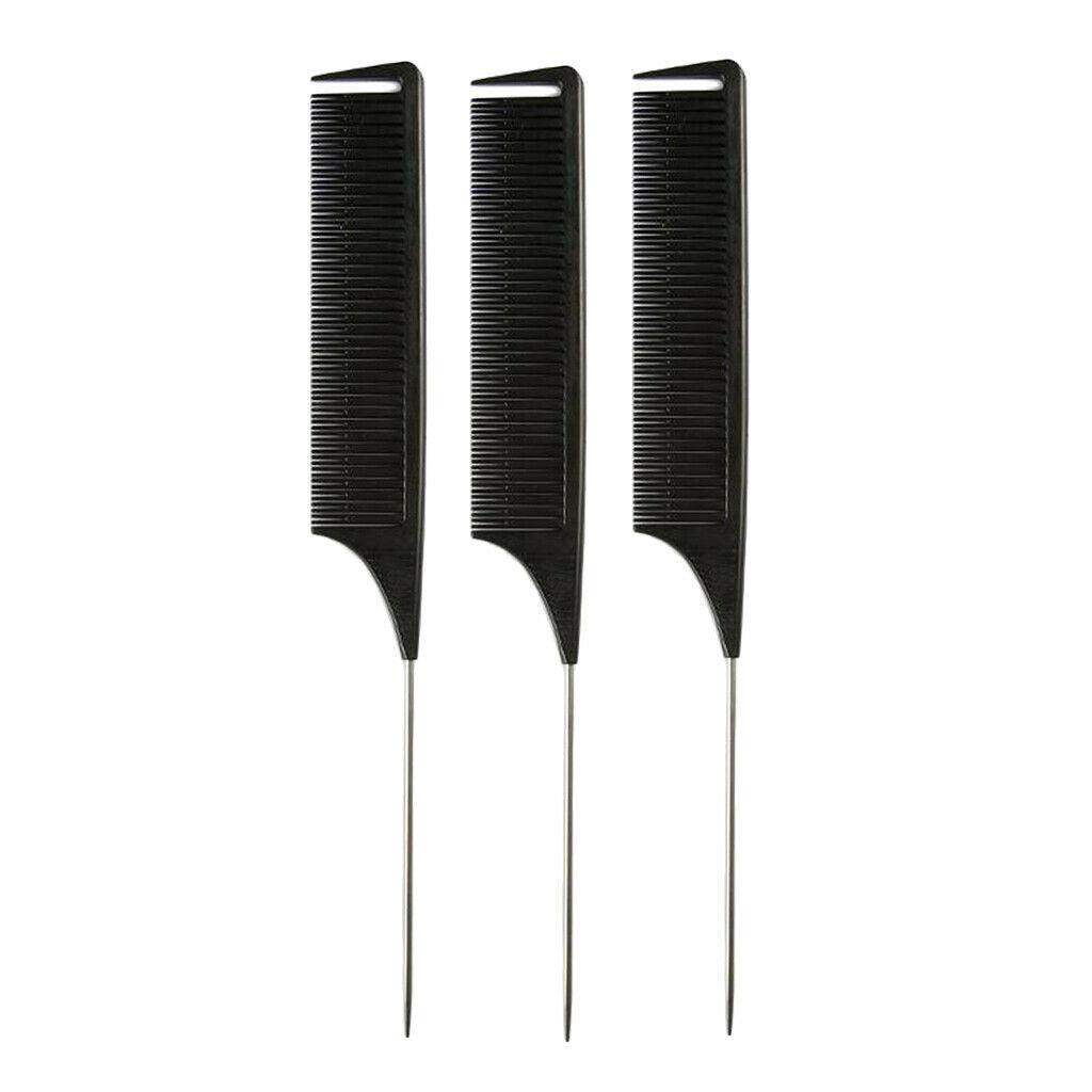 3 Pieces New ABS Weave Highlighting Foiling Hair Comb for Salon Pin Tail