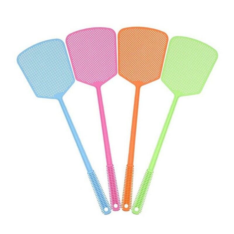 Fly Swatter 10Pack Manual Swat Pest Control Long Handle Swatter Plastic Fly A9H2
