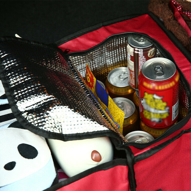 Car SUV Trunk Organizer Foldable Storage Bag Collapsible Cargo Box Portable Red
