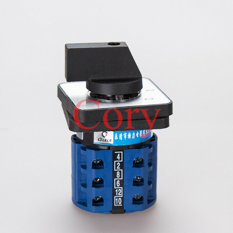 1PC Rotary Select Cam Changeover Switch 3 Position (1-0-2) 12 Terminals 20A 500V