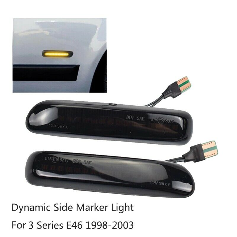 Car Smoked LED Dynamic Side Marker Light Turn Signal Blinker for  3 Series E46S6