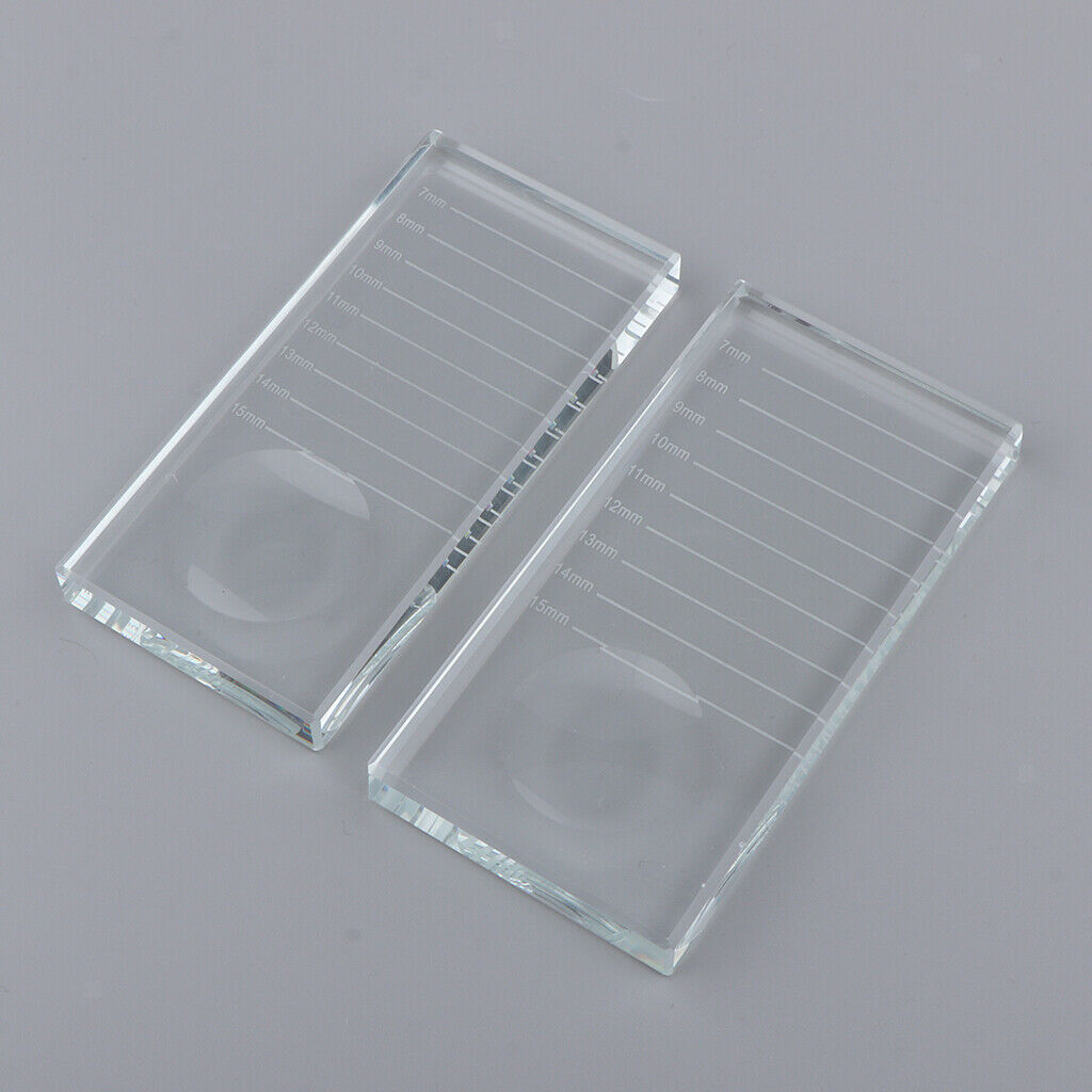 Lashes Glue Pads Pallet Eyelash Extension Stand Holder Glass 10 x 5 x 1cm
