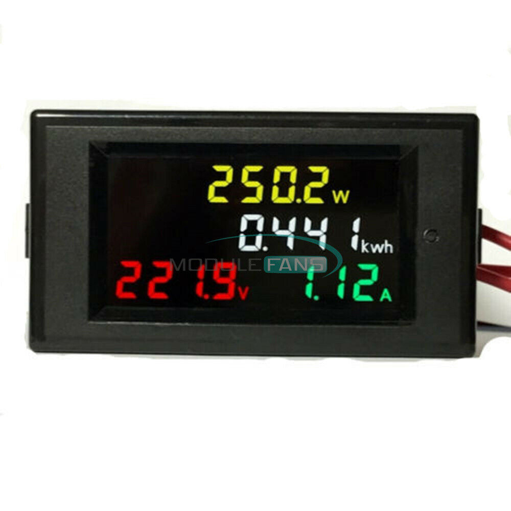 Digital LCD Voltmeter Ammeter Volt Amp Power Kwh Panel Meter 100A AC 80-300V