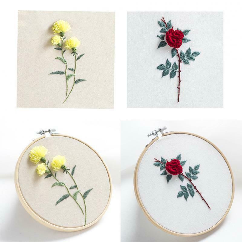 2pcs Embroidery Kits for Making DIY Beginners Sewing Thread Works