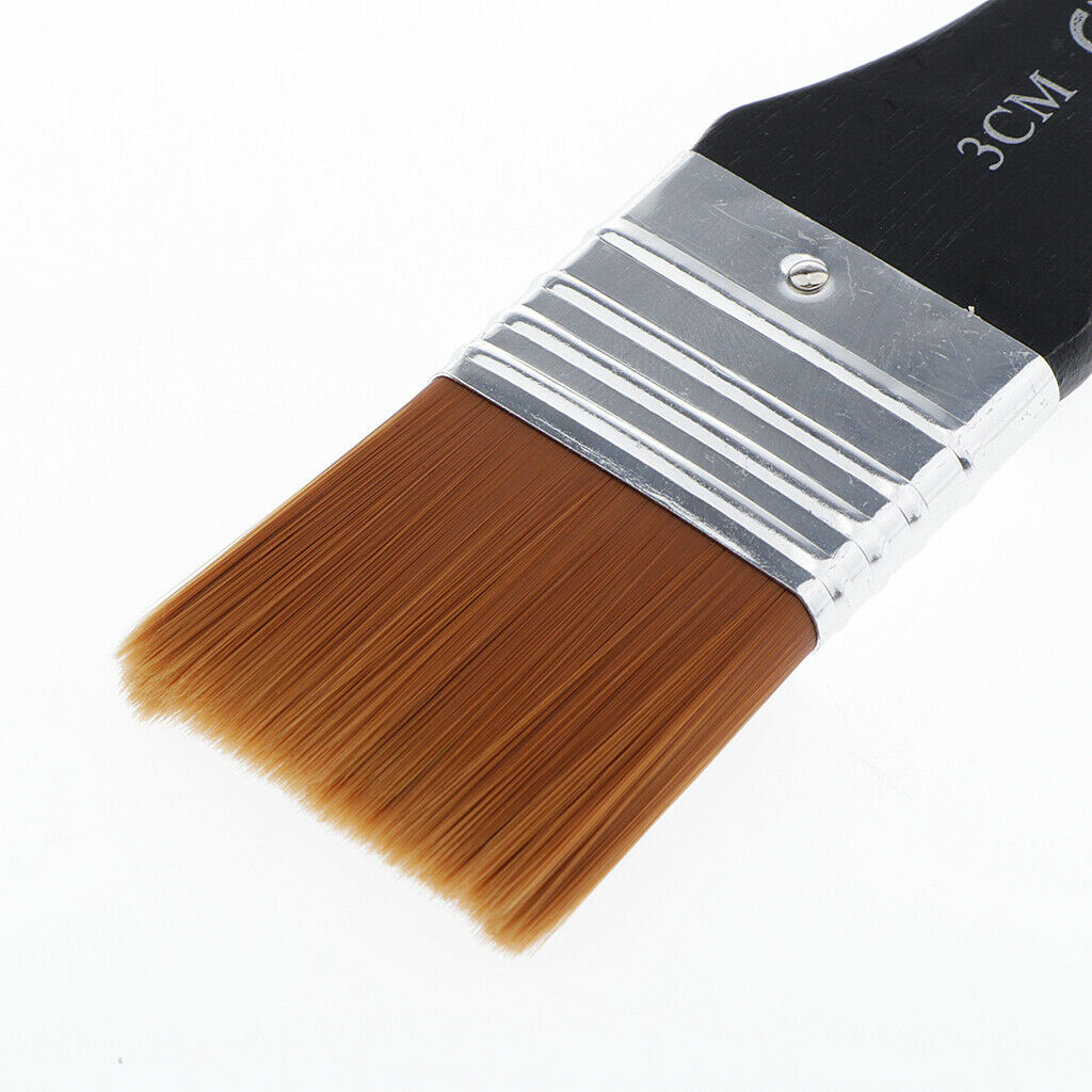 2X Flat Nylon Brush Long Handle Childs NewYear Gift 3cm width,artist brush