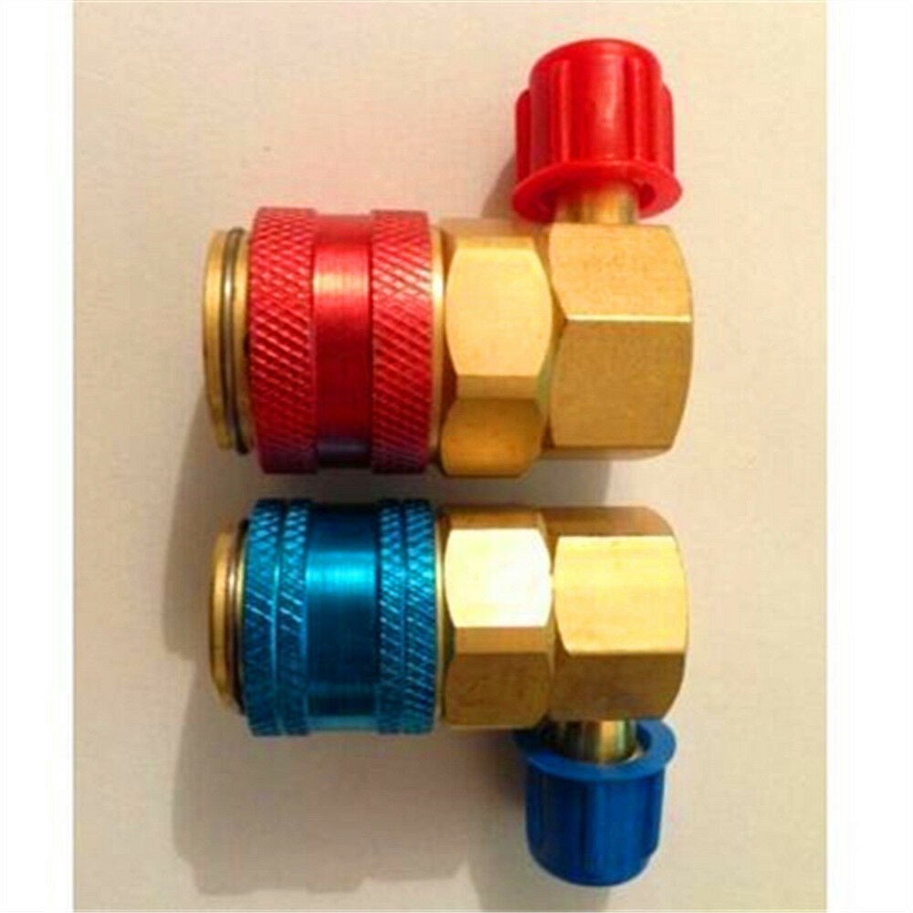 2 Pcs R134a QC-15LH Car Auto Air-Conditioning Quick Connector Adapter Coupler