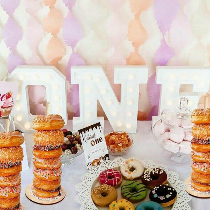 Donut Stand Wooden Wall Party Decoration Doughnut Holder Bride Wedding Su.l8