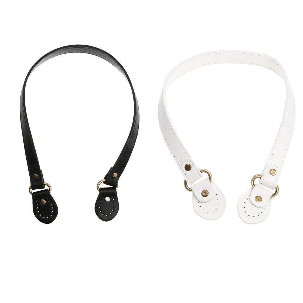 2 Pieces Faux Leather Bag Strap 54cm Pre-punched Holes Handle Strip Craft
