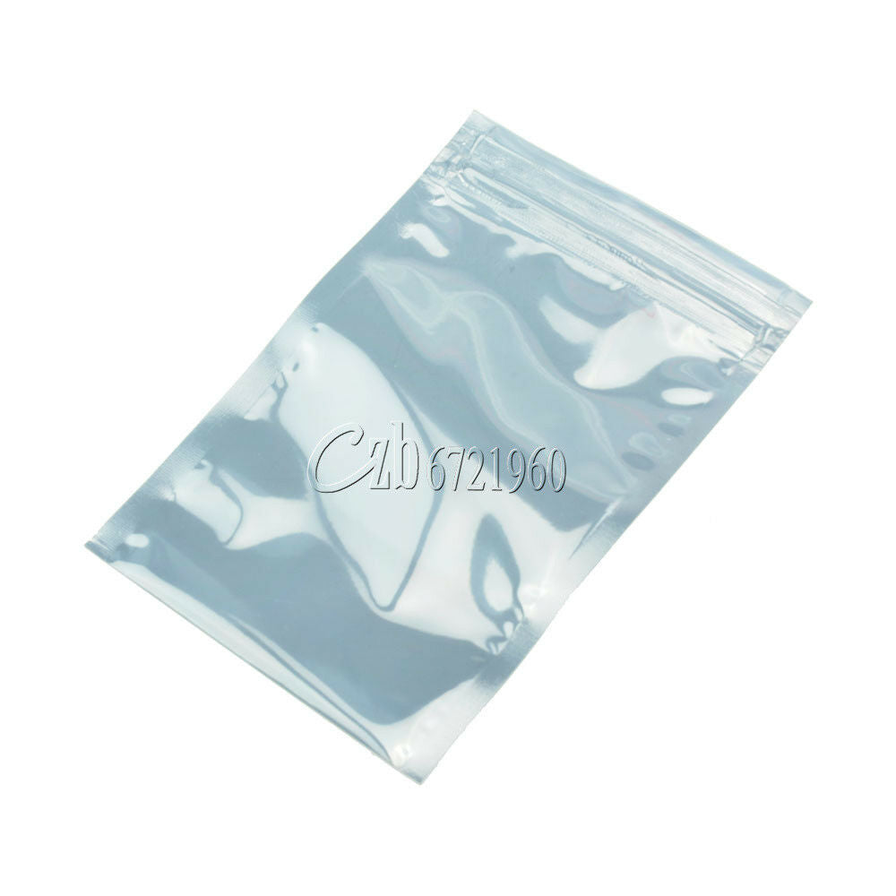 50PCS 80x120mm Anti Static Bag Plastic Zip Lock 8x12cm Shielding Holder Package