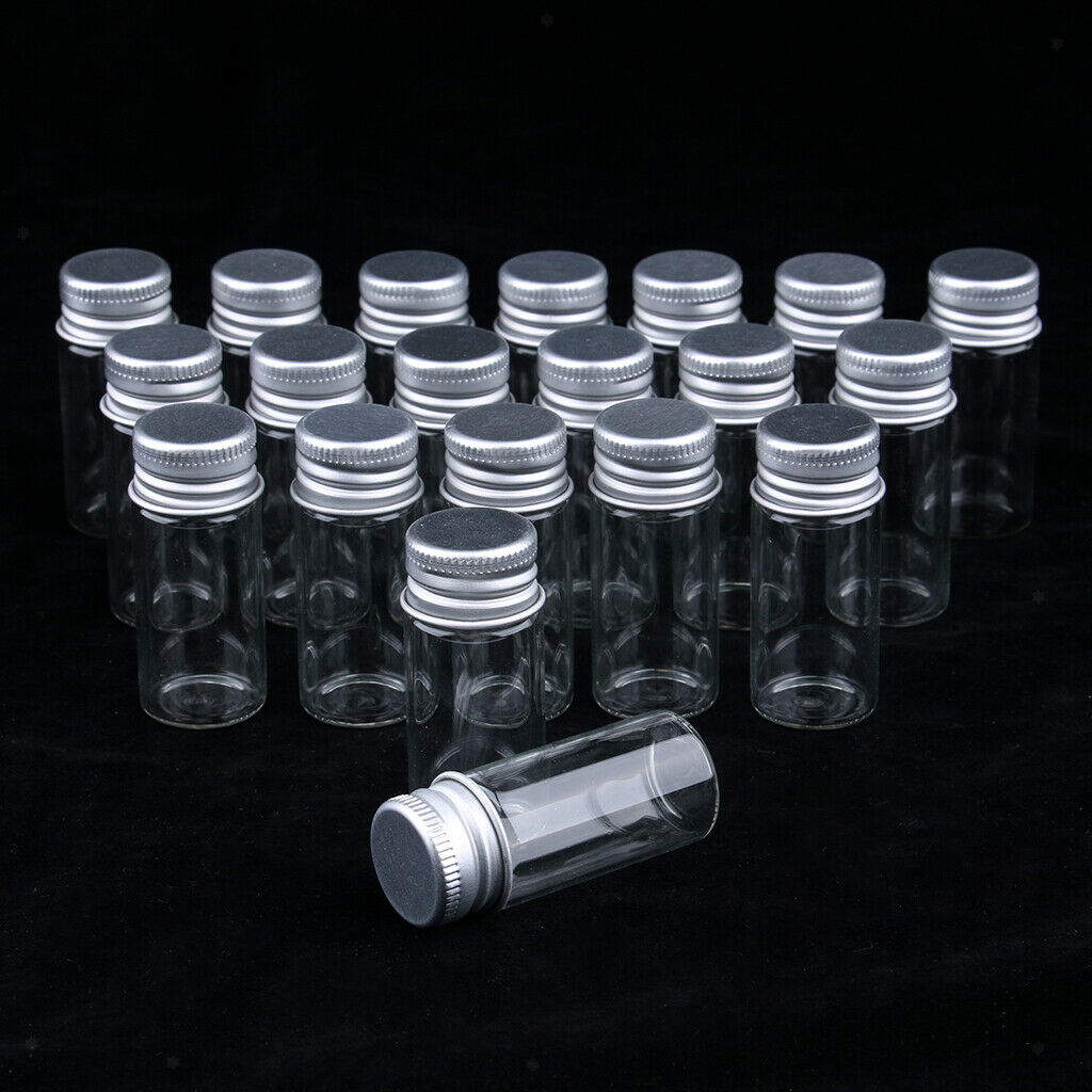 2X 20X Empty Refillable Cosmetic Container Bottle Round Glass Jar Cannings 10ml