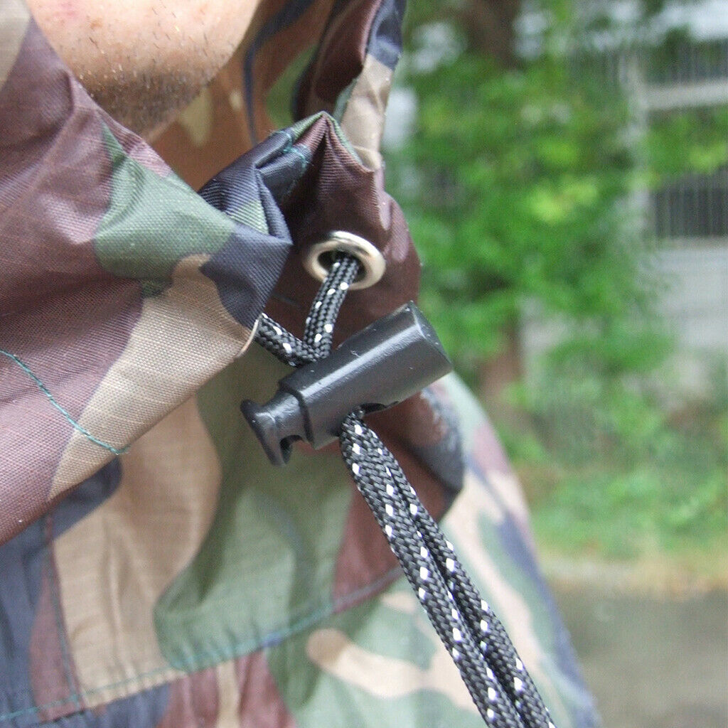 Waterproof Hooded Ripstop Rain Poncho   Camouflage Camping Raincoat