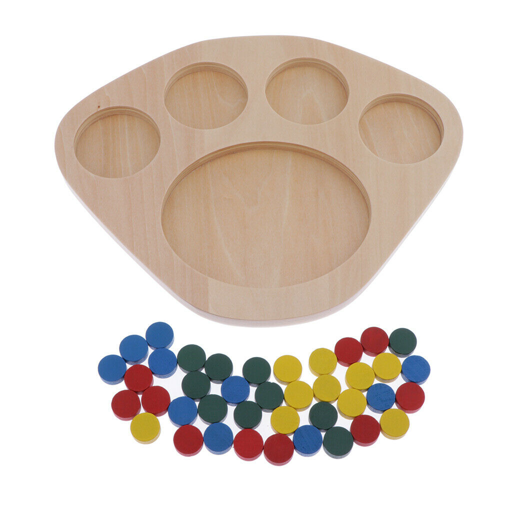 Kids Wooden Baby Learn Color Matching Educational Toys Puzzle Montessori