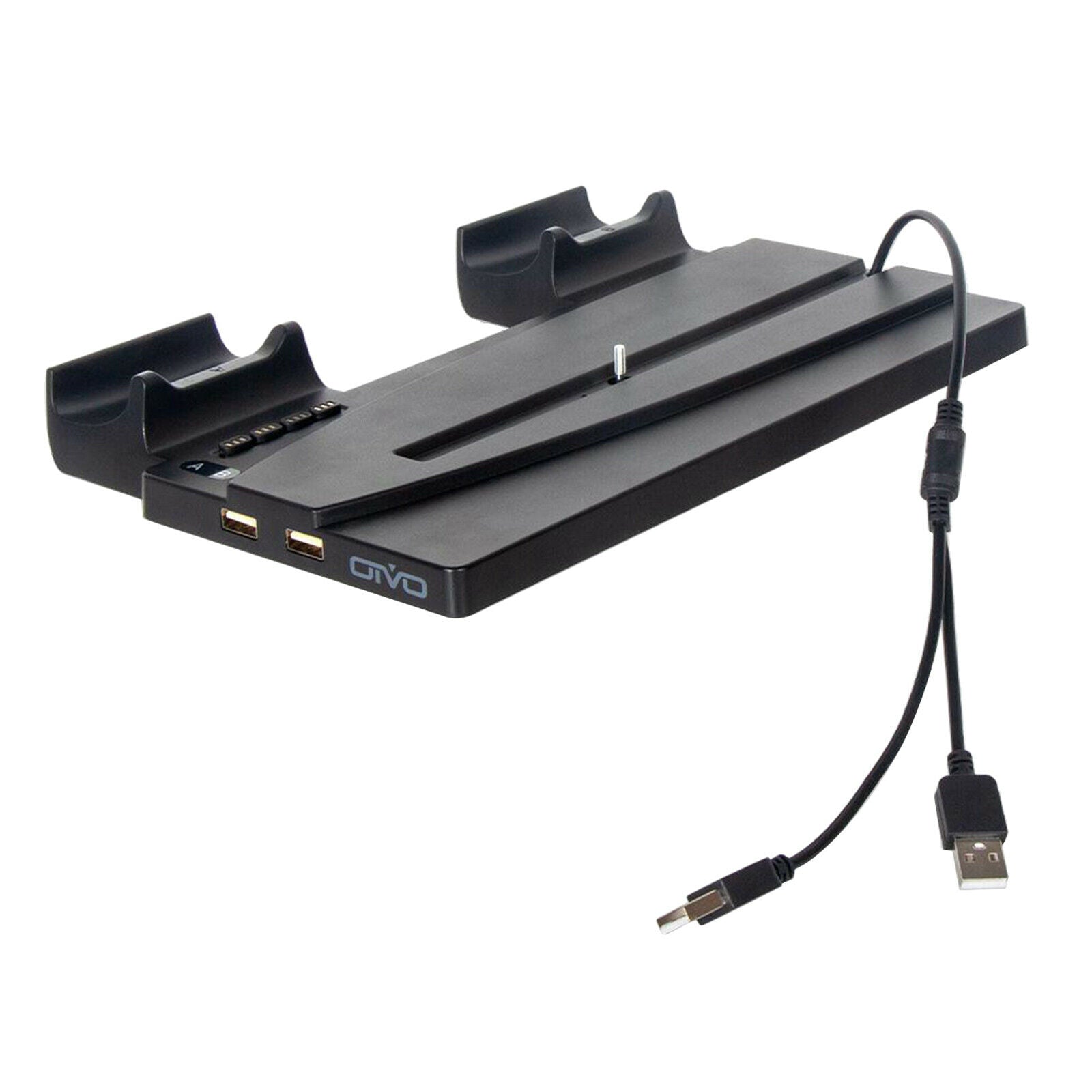 Controller Quick Charging Dock Stand With 2 USB Hubs for PS5 Gamepad Black
