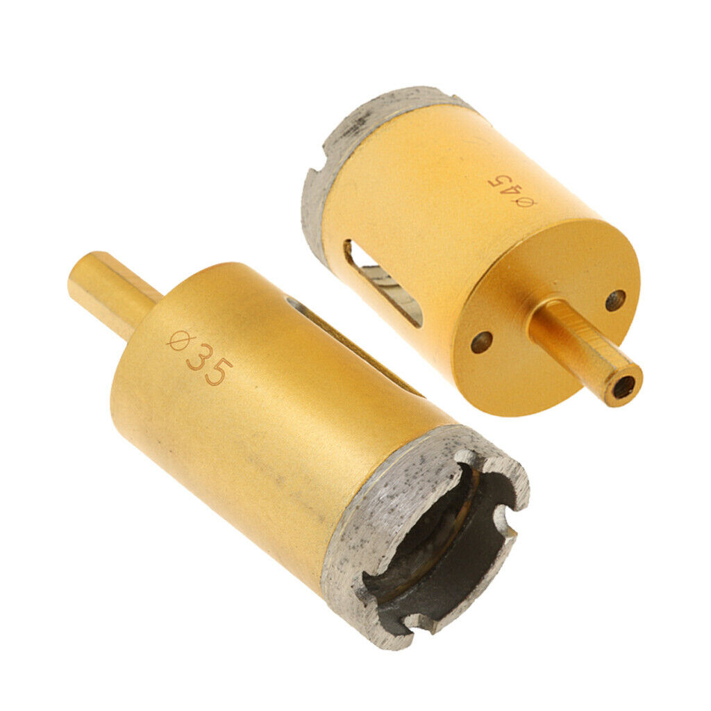 2Piece 35mm 45mm Diamond Holesaw Ceramic Porcelain Slate Marble Glass Drill Bit