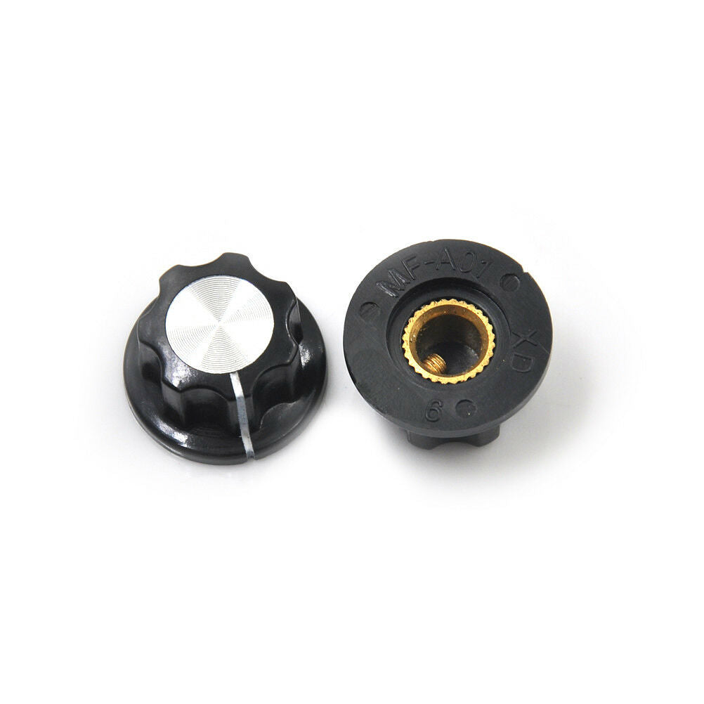10x Black Rotary Potentiometer Knobs Caps with  Counting Dial Hot .l8