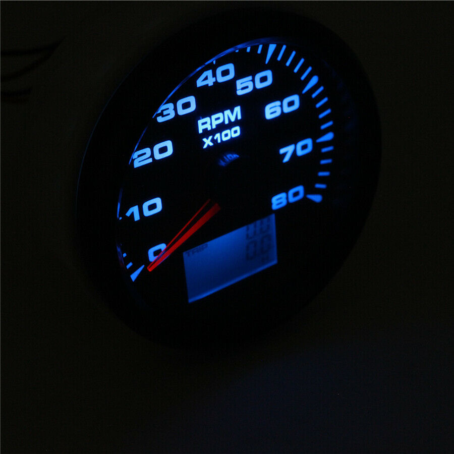 85mm Digital LCD Car Trip COG Tachometer 8000 RPM Anti-fog Glass IP67 Waterproof