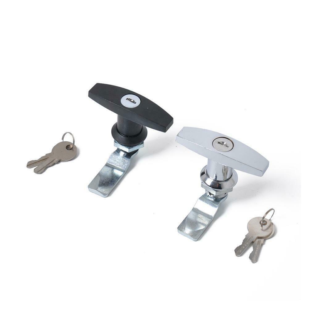 New T-handle Garage Door Lock 77mm Long Shaft Black
