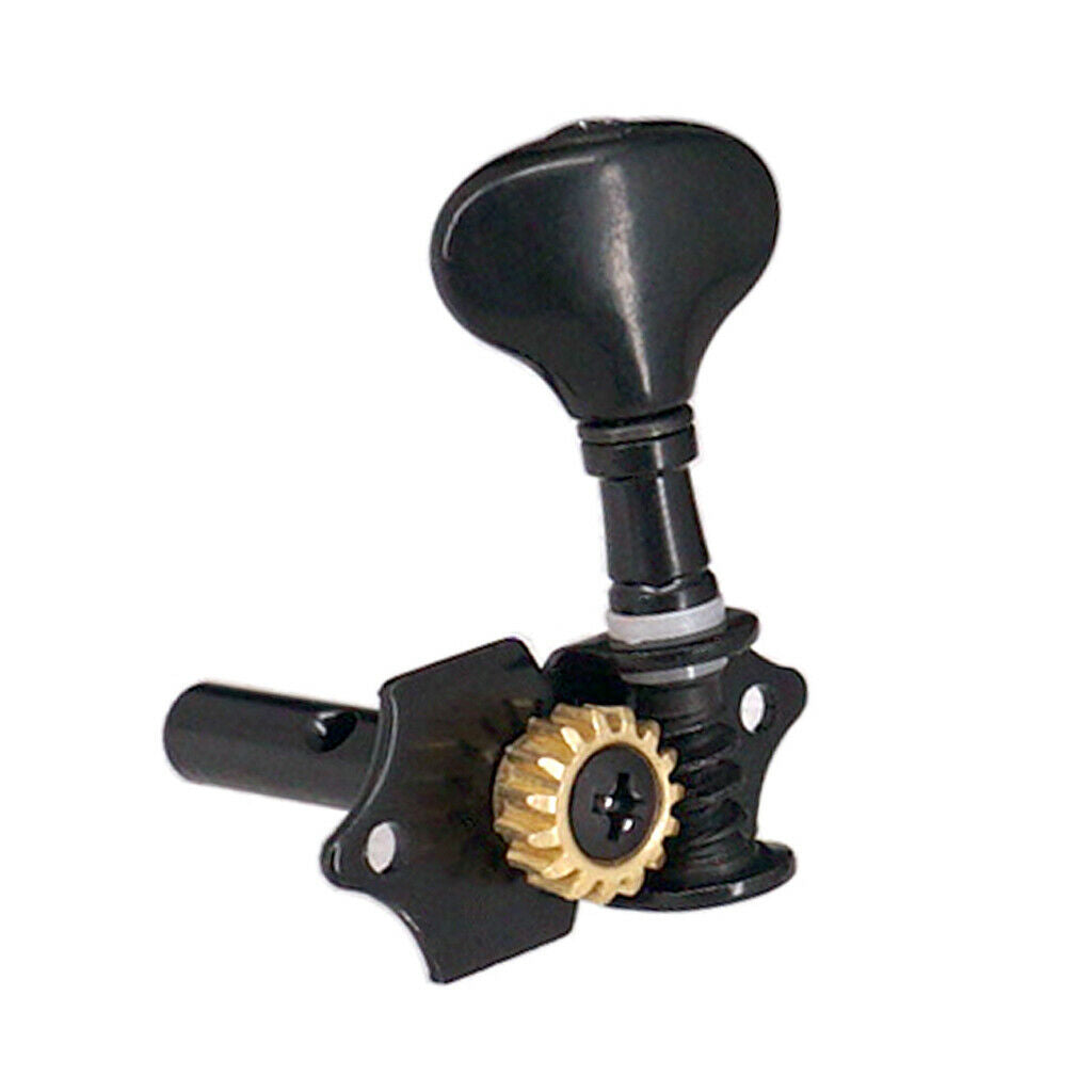 4pcs 2R2L String Tuning Peg Gear Electric Ukulele Tuner Machine Heads Black