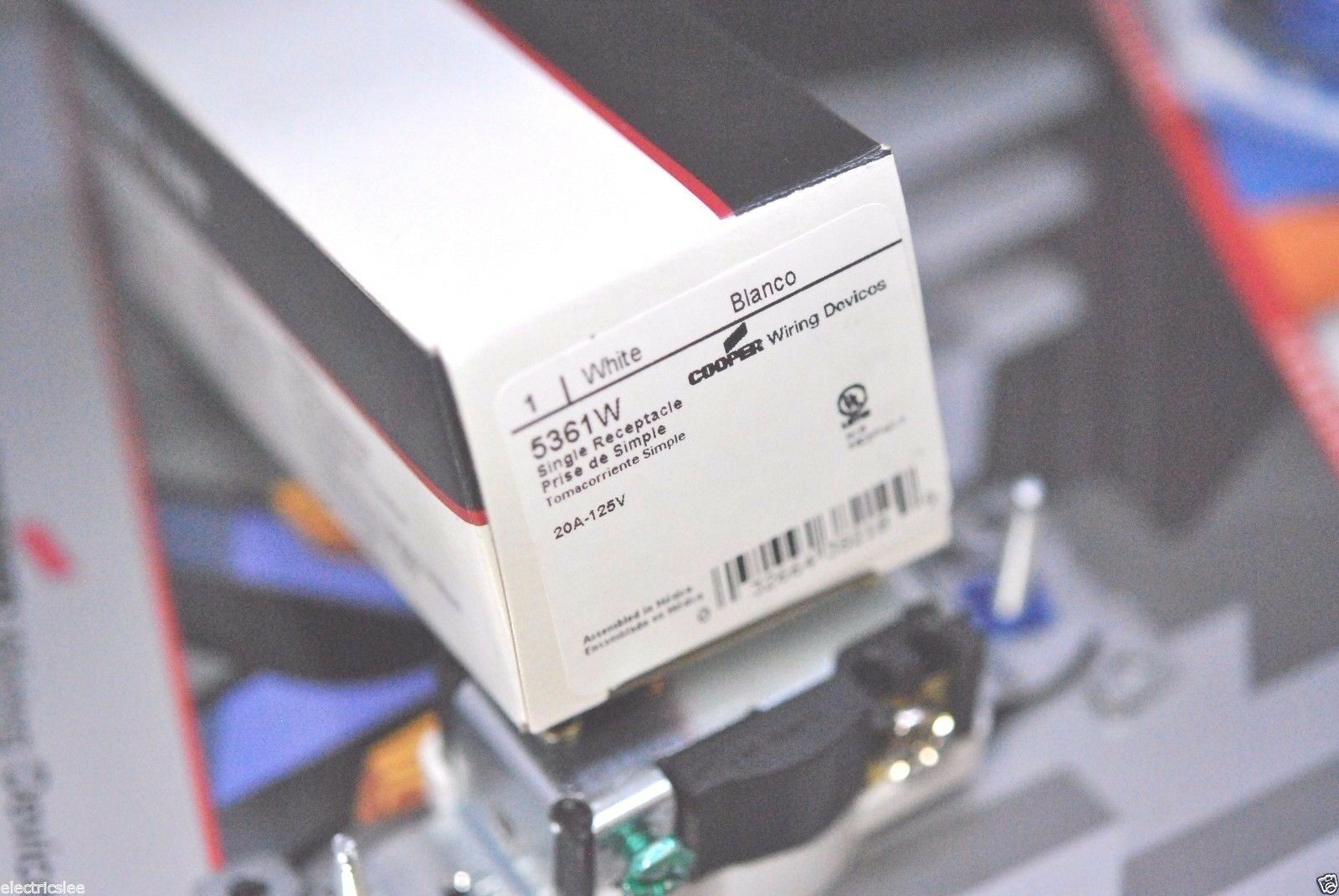 1pcs - COOPER 5361W 20A 125V 5-20R Premium Single Receptacle