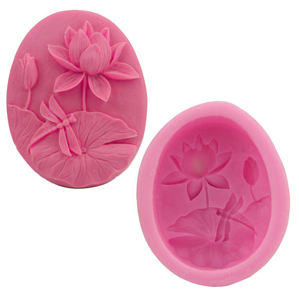 Beautiful Lotus Handmade Soap Candle Mould Cake Chocolate Candy Cookies BakiADD