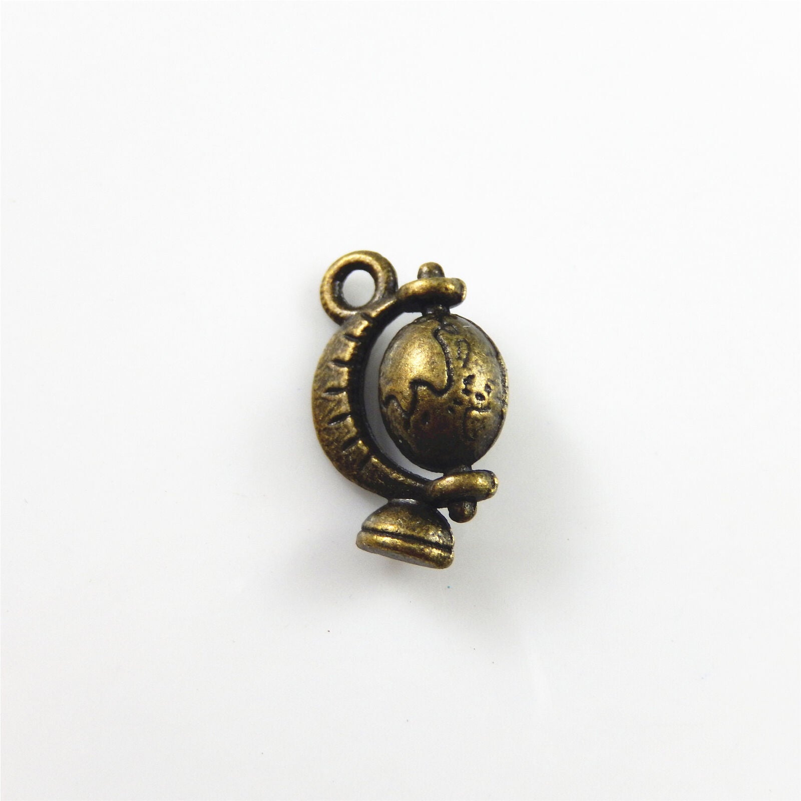 20 pcs Antiqued Bronze Globe Charm Alloy Drop Dangle Pendant Findings 16*12*8mm