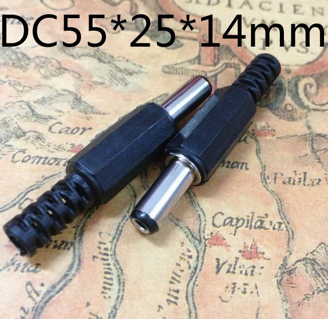 DC Plug/Socket 5.5mm x 2.5mm x 14mm power adapter cctv camera BLACK