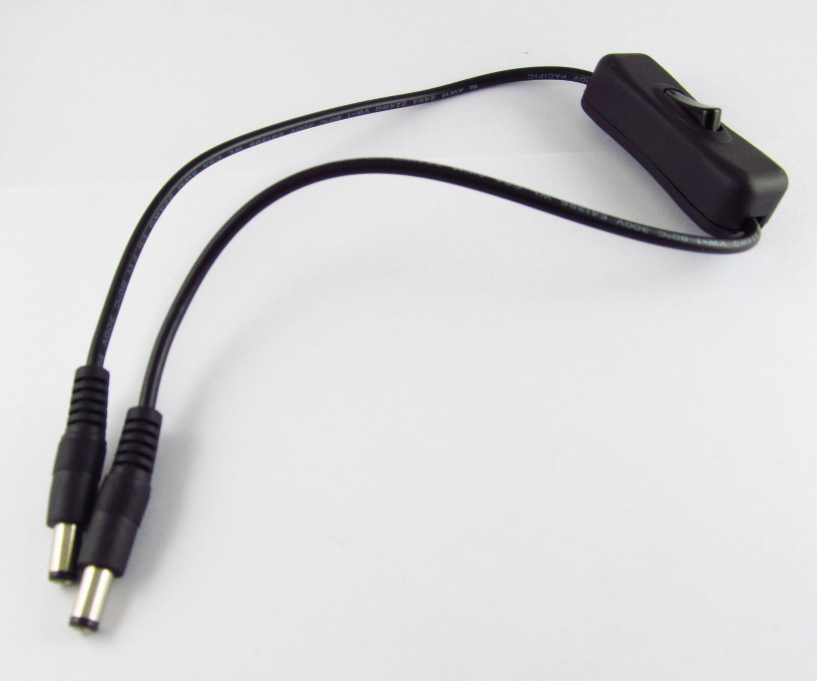 10pcs 0.5m 2.1x5.5mm 2.1mm Male to Male DC Power Extend Cable With On/Off Switch