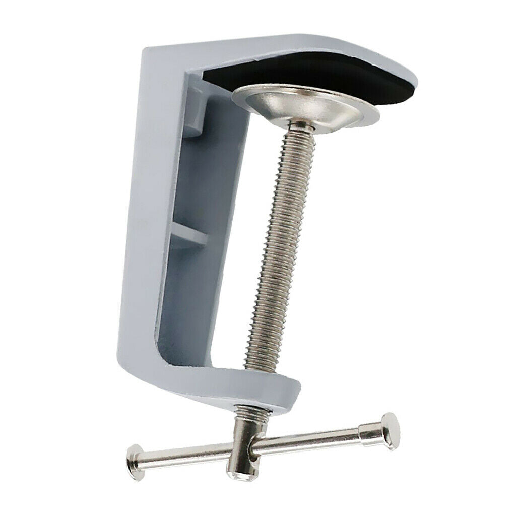 Metal Adjustable Arm Desk Clamp Table Lamp Clip Holder Stand White