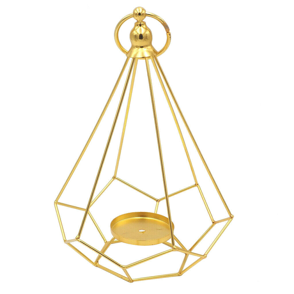 2x Metal Diamond Shaped Tealight Candle Holder Candlestick Wedding Party Hanging