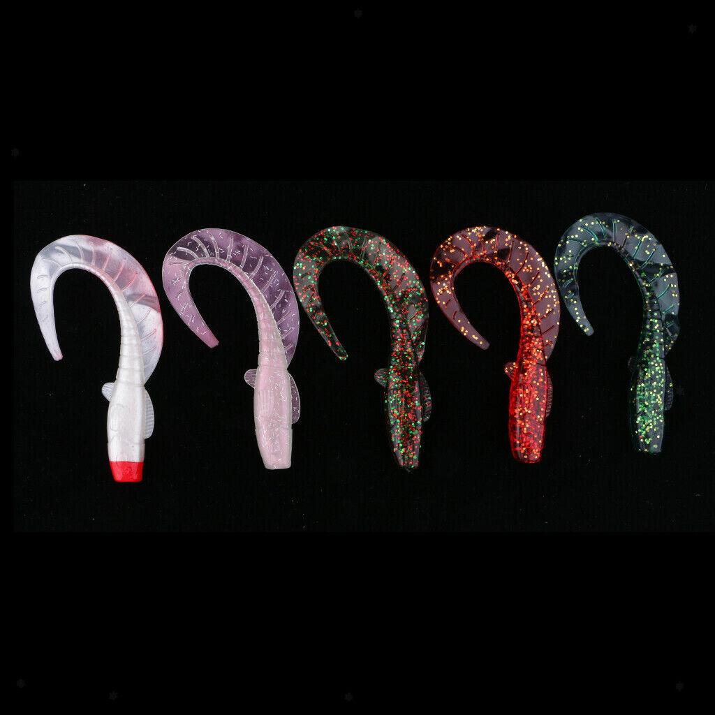 5 pieces of soft silicone fishing lures. Lifelike fishing lures. Fishing tackle