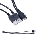 USB 2.0 Type A 1 Female To 2 Male Y-Splitter Data Sync Charging Extension Cable