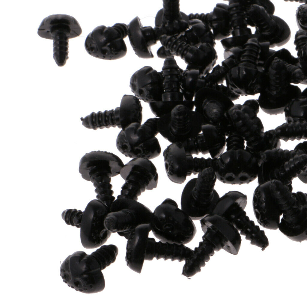 300 Pieces Black Plastic Animal / Dog Safety Noses with BACKS For Teddy Bears