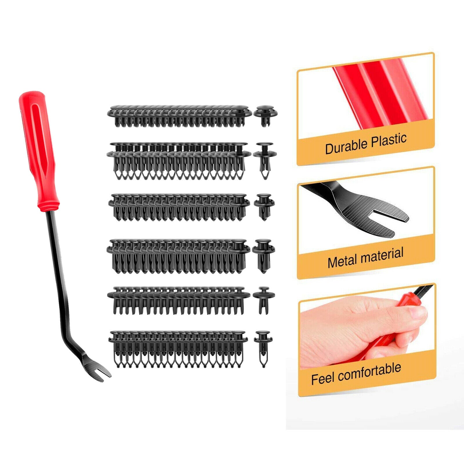 120 Pieces 6.3mm 8mm 9mm 10mm Fastener Bumper Push Rivet Clips Clips Kit