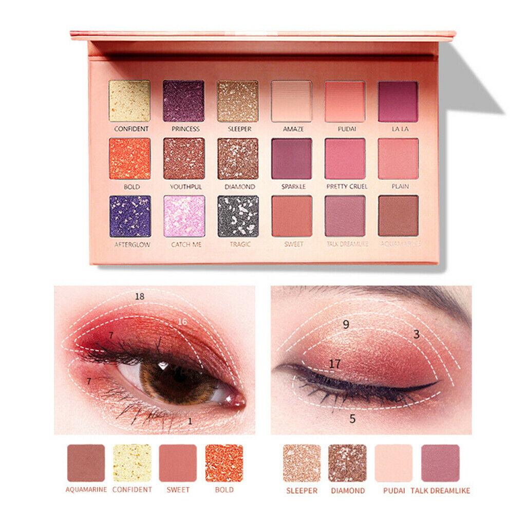 18 Colors Eye Shadow Makeup Pallete Long Lasting Glitter Pigments Palette