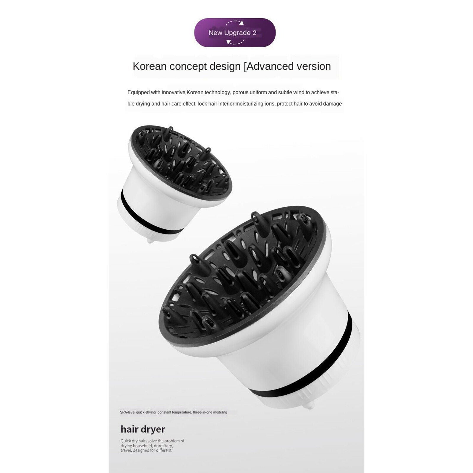 Universal Hair Diffuser for Dryers Suitable for 1.4 Inch to 3.1 Inch