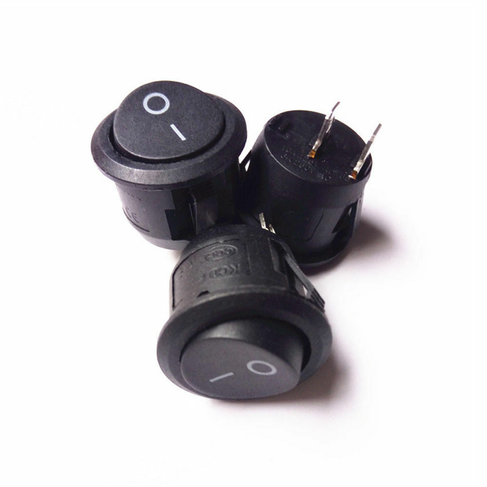 new 5x Plastic Round 2-Pin ON-OFF 12V SPST Rocker Boat Snap Switches IN Tt