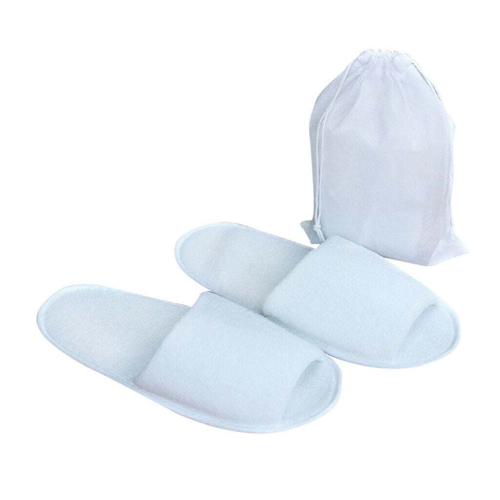 Women Men Open Toe Disposable Spa Room Non-Slip Slippers  White for Men