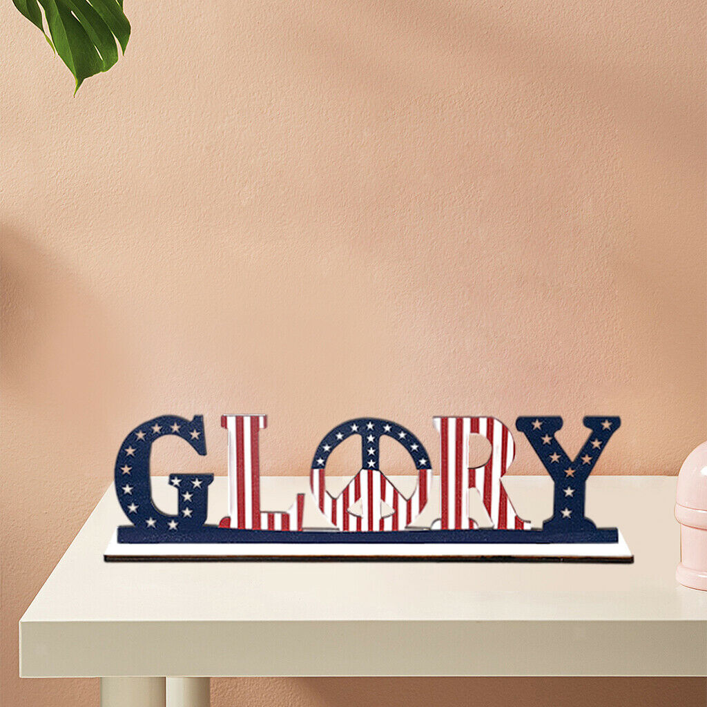 5 Piece Wood Decorative Plaque Letter Sign Free Standing Blessed Table Decors