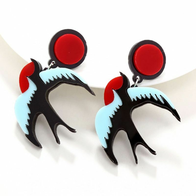 Bird Acrylic Drop Statement Earrings Freedom Swallow Stand Out Fashion Jewelry