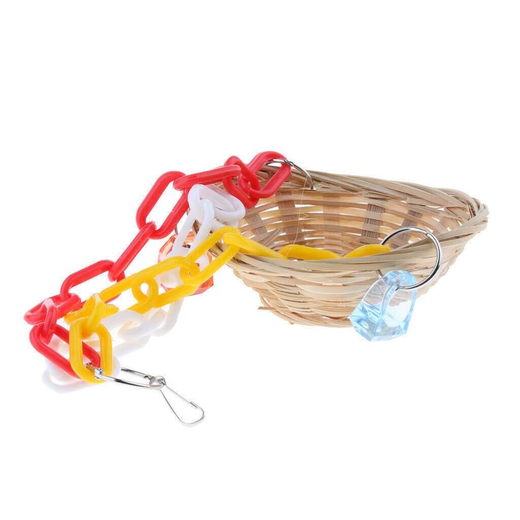 Parakeet Toys ,Bird Cage Accessories Hammock Bird Swing Toys Hanging Perch,Cages