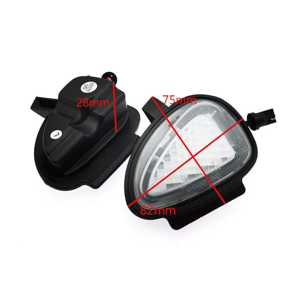 2Pcs White Under LED Side Mirror Puddle Light Lamp For VW MK6 6 MKVI 2010-2014