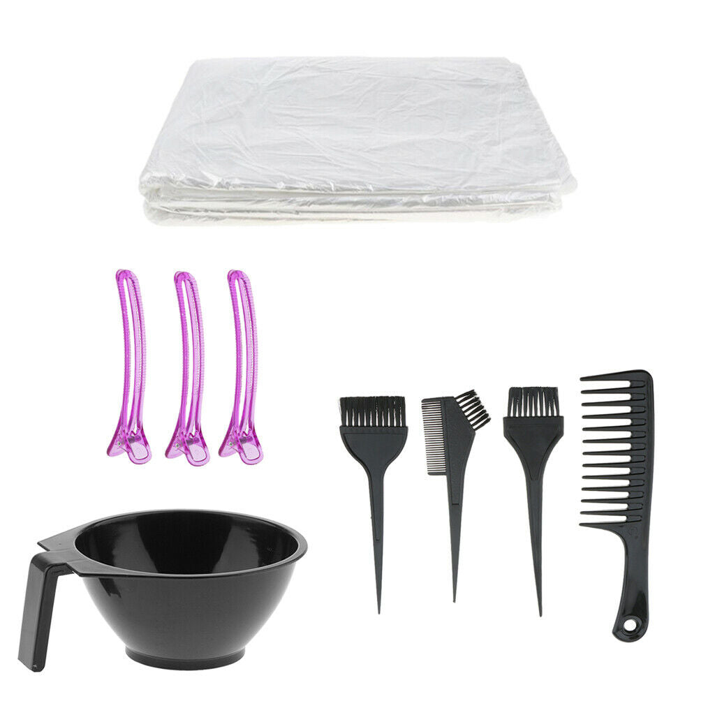 Heat-resistant Hair Dyeing Mixing Comb with 100 Hair Gown for Hairdressing