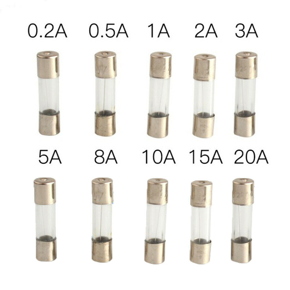 100Pcs/Box 5x20mm Quick Blow Glass Tube Fast-blow Glass Fuse Assorted Kits