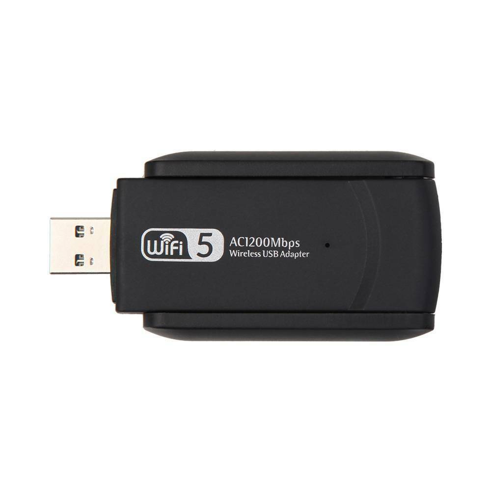 Computer Black 1200Mbps WiFi Dongle Wireless Adapter USB 3.0 Dual Band Antenna!