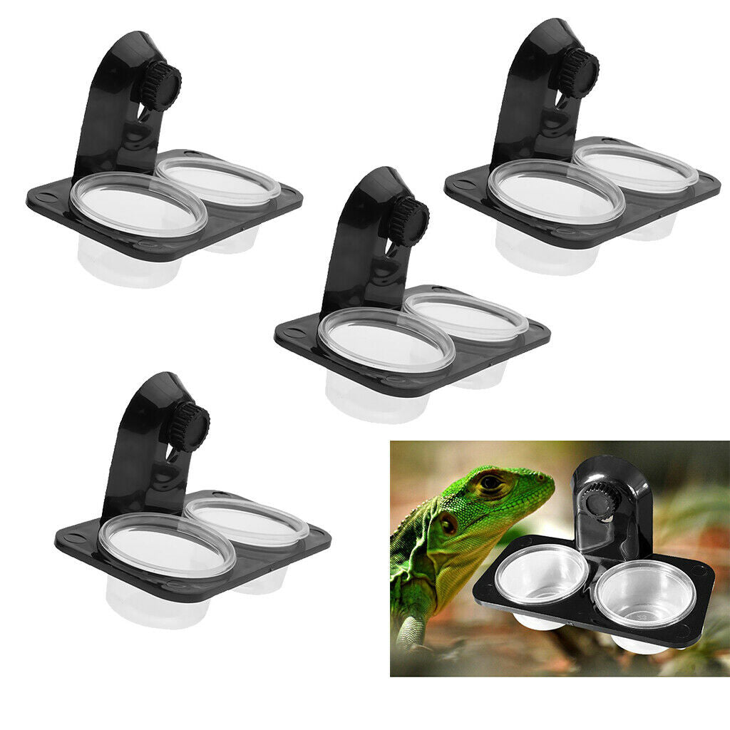 4 Pcs High Quality Food Water Dish Bowl Feeder For Reptile-Lizard Turtle