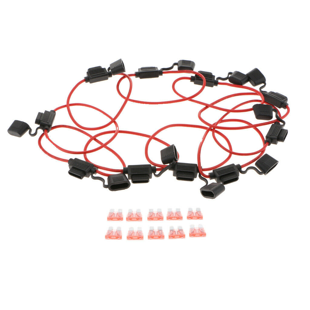 10 Pack - ATC/ATO 12 Gauge 40 AMP In-Line Fuse Holder